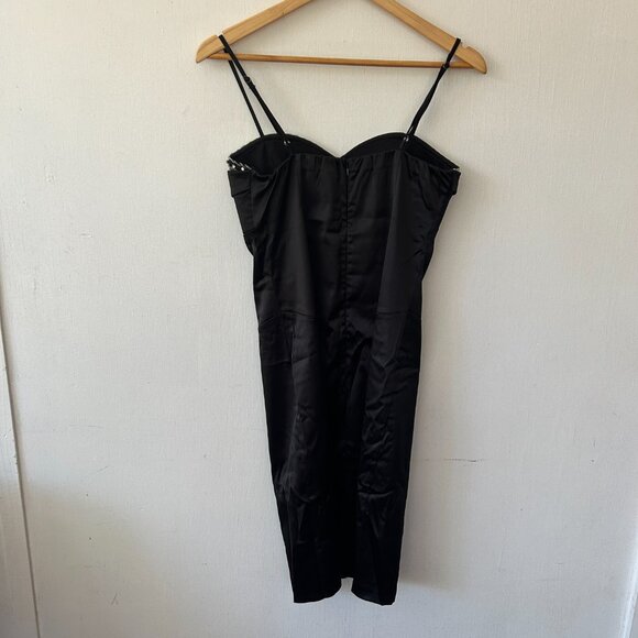 Peron Collection Formal Dress Womens Large Black Fitted Jeweled Sweetheart Neck - Picture 6 of 7